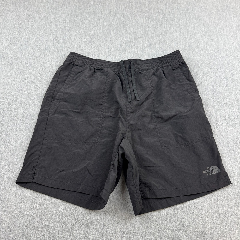 The North Face Shorts Mens Medium Black Swim Trunks Boardshort Pull On 6" Beach